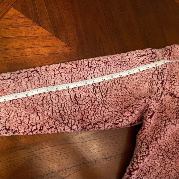“I’d rather be with my dog” pink Sherpa quarter zip (size medium) - Picture 4 of 6